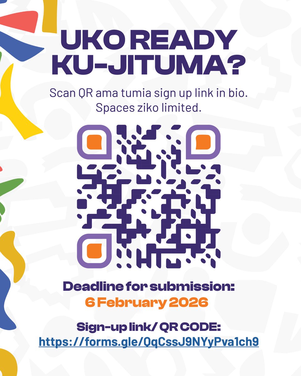 WazziiKE's tweet photo. Mayouth wenye big digital &amp; creative dreams hii ndio sign yenu 🚀
Tuki-Jituma ni programme by the youth, for the youth kujenga real skills &amp; hustles zinadumu 💻🎨
Tuna-build, sio story.
👉 Click link in bio / scan QR
#TukiJituma #CreativeHustle #DigitalDreams https://t.co/MAYRF9JLNd