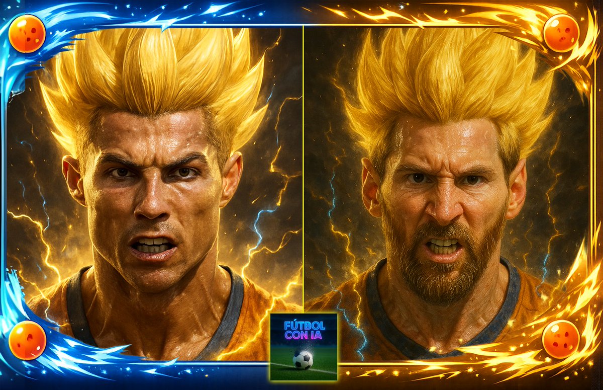 🔥 Dragon Ball del fútbol 🐉

 CR7 vs Messi en modo Super Saiyan. ⚡️

Si solo pudieras elegir a UNO para la batalla final…
¿🟦 CR7 o 🟧 Messi?

Mójate. 👇