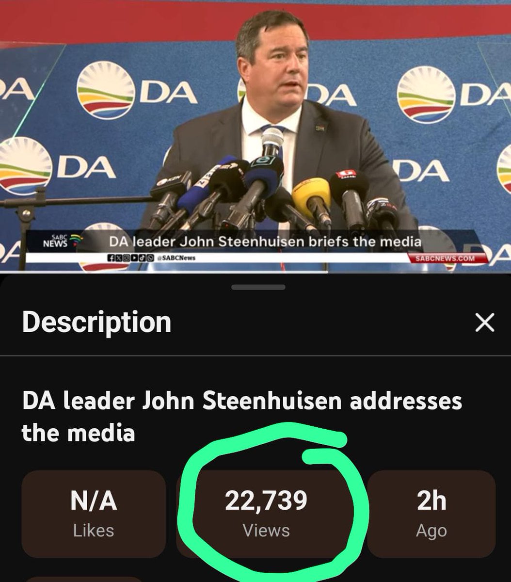 Today, John Steenhuisen and Julius Malema were addressing the media. The views show which one is dying.