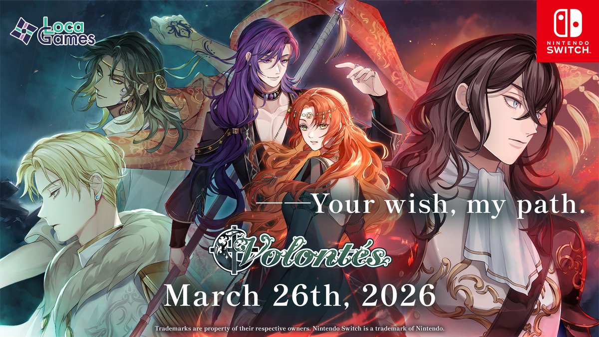 locagames_en's tweet photo. #Volontés
...Finally releases next week🗓️

Nintendo Switch (Nintendo eShop download）
Pursue the Truth of Tragedy in a Dark Fantasy × Suspense Otome Game.
Release: 2026/03/26
Rating: ESRB - M (Mature 17+)

Pre-orders are available now.✨ https://t.co/Gv8Q7Mt17Y