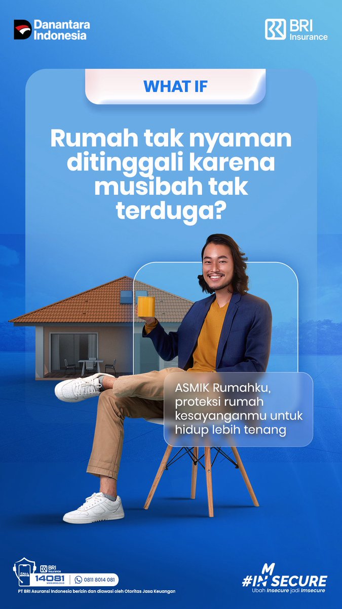 BRINS_Insurance's tweet photo. WHAT IF
Musibah tak terduga membuat rumah tidak nyaman ditinggali sementara?

Dengan ASMIK Rumahku, kamu punya proteksi untuk rumah kesayangan kamu dan hidup lebih tenang.

#Imsecure
#BRIInsurance
#BRINSmobile
#MelindungiSetulusHati https://t.co/gRFwg3Zr2b