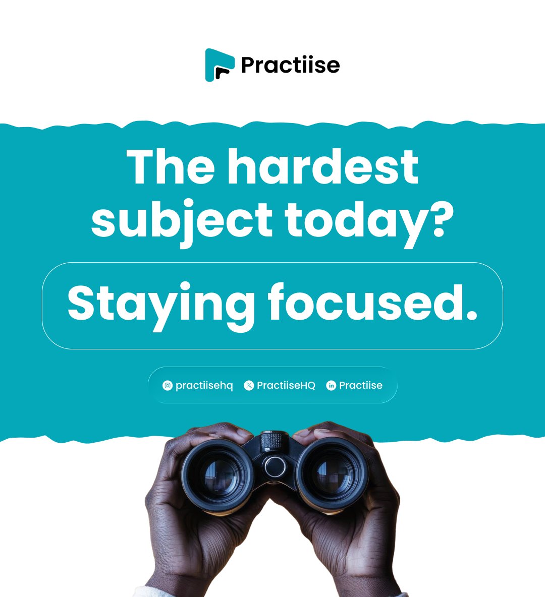 PractiiseHQ's tweet photo. Social media steals hours. Practiise gives them back by making learning just as engaging
#focus #practise https://t.co/EOvpGOsvgZ