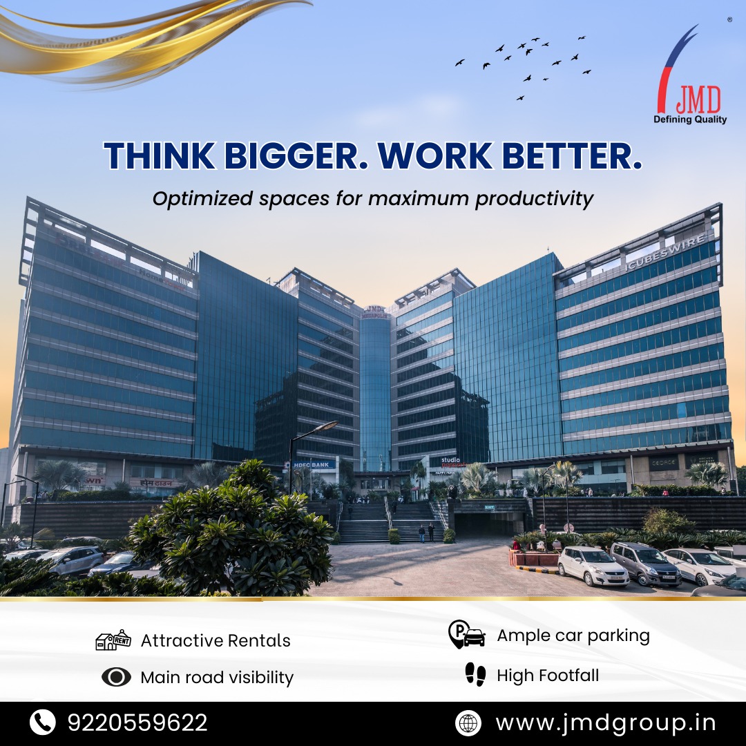 JMDGroup_'s tweet photo. Think Bigger. Work Better. 🚀

Get the competitive edge with premium office spaces at JMD Megapolis. 🏢

📍 Main road visibility 🚗 Ample parking 📈 High footfall

Level up your business today! 💼✨ Call 9220559622 or visit https://t.co/8O0wx511Qf

#Business #OfficeSpace #Success https://t.co/zFaEWEVOru