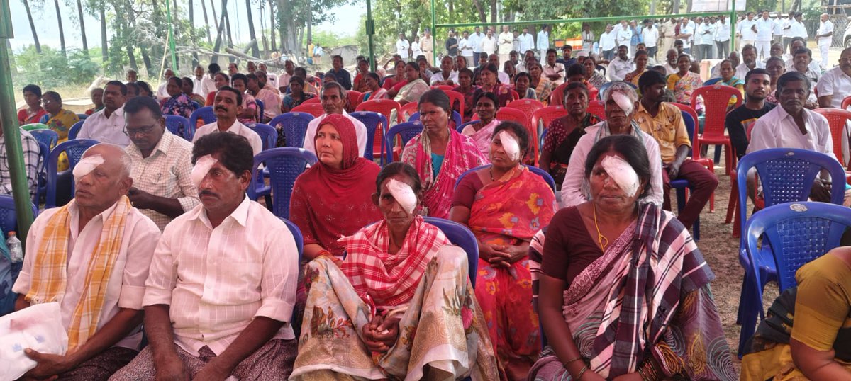 The comprehensive Eye Screening and Surgery Camp, the third in Atmakur region of Nellore district, has been conducted successfully at Somasila. Nearly 700 patients were screened and 104 surgeries performed on-site. Around 60 patients have been recommended for further critical