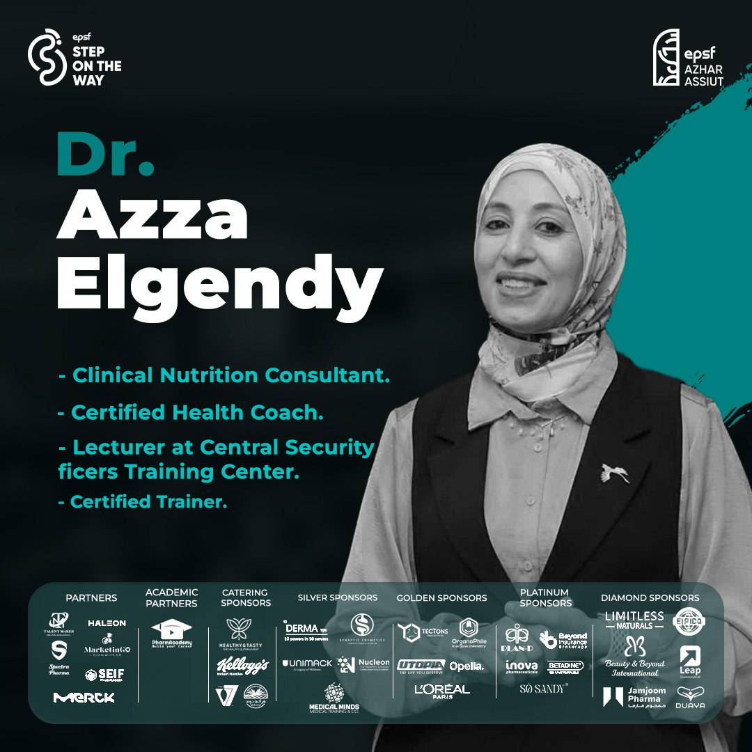 EPSF_Azhar_a's tweet photo. Health starts with informed choices. 🩵✨

Welcoming Dr. Azza Elgendy,
Clinical Nutrition Consultant &amp; Certified Health Coach,
sharing insights on nutrition and healthy lifestyles.

#Step_in_Stand_out 
#SOTW18
#EPSF_Azhar_Assiut https://t.co/gYpPGfmIM1