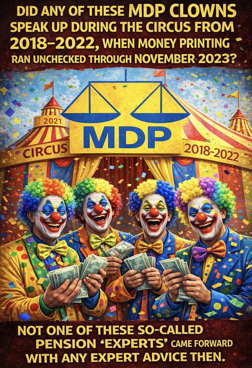 Kalhukoe's tweet photo. When economics failed, the circus performed. 2018–2023: Print money. Applaud yourselves. https://t.co/pqtNRXdQuv