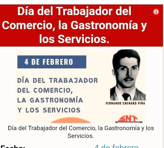 Con el compromiso de seguir perfeccionando y elevando la calidad de los servicios festejan los trabajadores del Comercio, Gastronomía y los Servicios festejan su día, como digno homenaje al Centenario del Comandante en Jefe Fidel Castro Ruz  y al mártir  Fernando  Chenard Piña.
