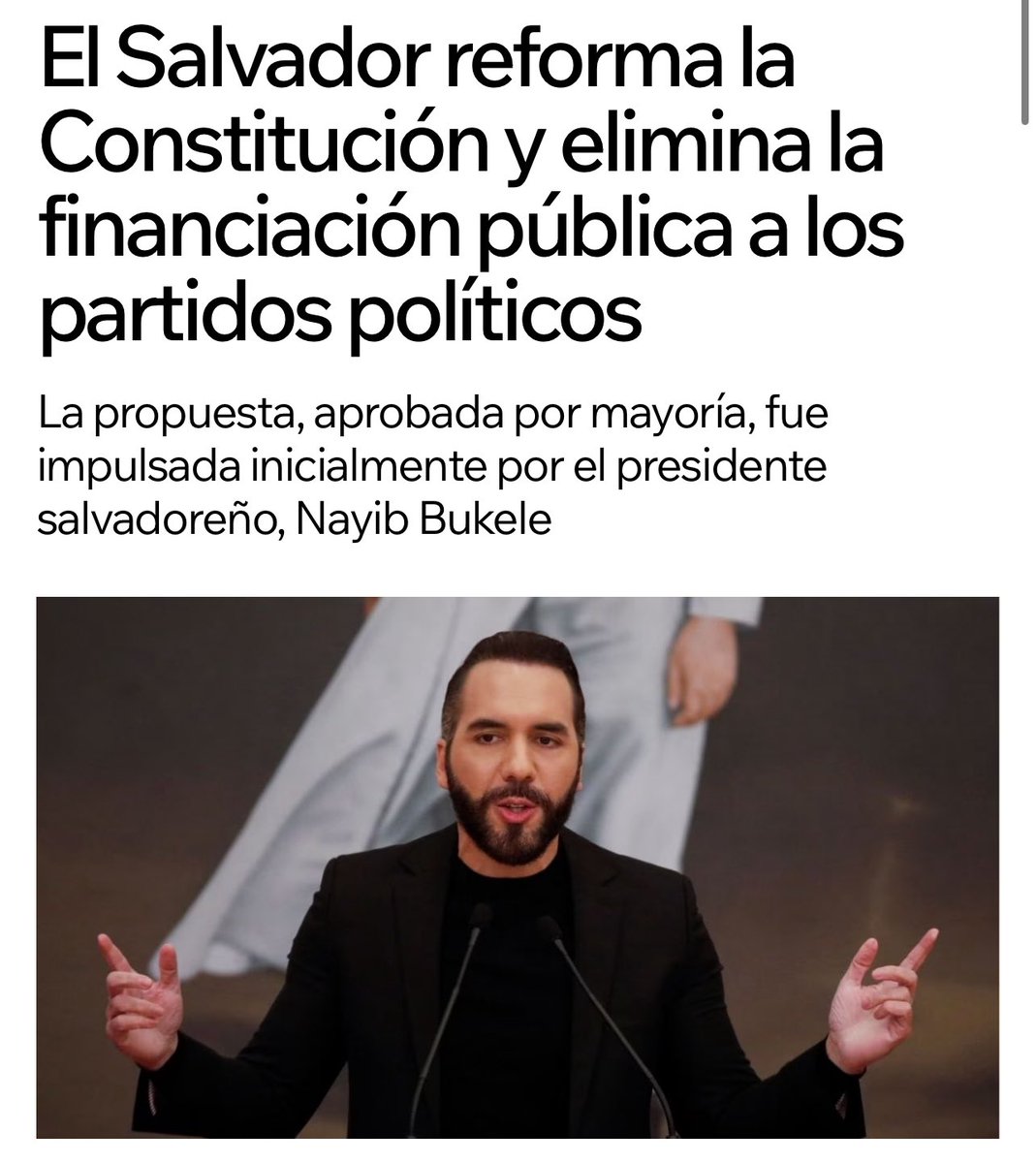 🚨 CERO financiación pública para los partidos políticos en El Salvador. ¿Harías lo mismo en tu país?