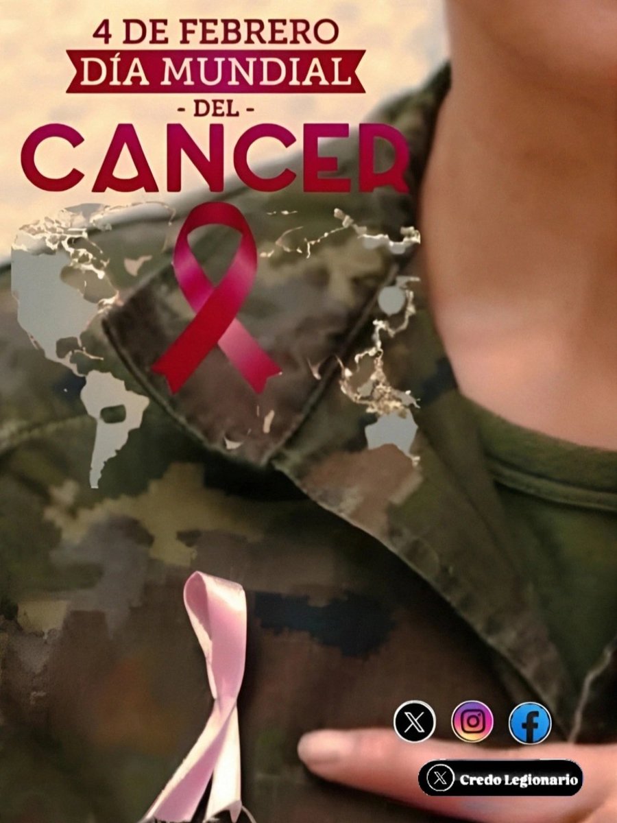 JespinCredo's tweet image. Hoy 4 de Febrero de 2026, #DiaMundialcontraelCancer, nos solidarizamos con todos los que lo "combaten", sin descanso, #luchando dia tras día, contra esta enfermedad, nuestro total #apoyo y les deseamos una pronta #victoria.

¡¡Mucha #Fuerza!!.
#LaLegión, #LegiónEspañola.