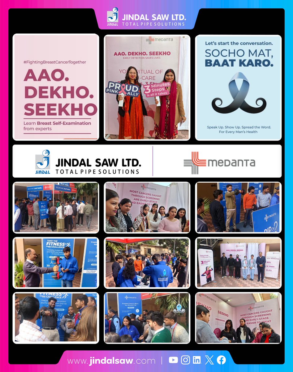 Jindal_SAW's tweet photo. On #WorldCancerDay, #JindalSAW took purposeful action towards cancer awareness and early detection. https://t.co/yZ2dmpdrLR