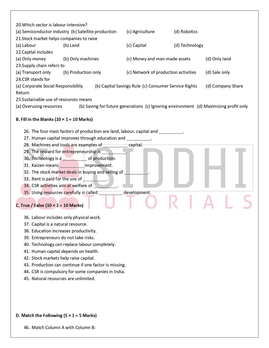 siddhi_tutorial's tweet image. 📘 Class VIII – CBSE | Social Science (Economics)
Chapter 07: Factors of Production
📍 Address: Kalinga Vihar, Bhubaneswar
📞 Contact: 9861902023
👉 Join Siddhi Tutorials today and make Economics easy &amp;amp; scoring!
#SiddhiTutorials