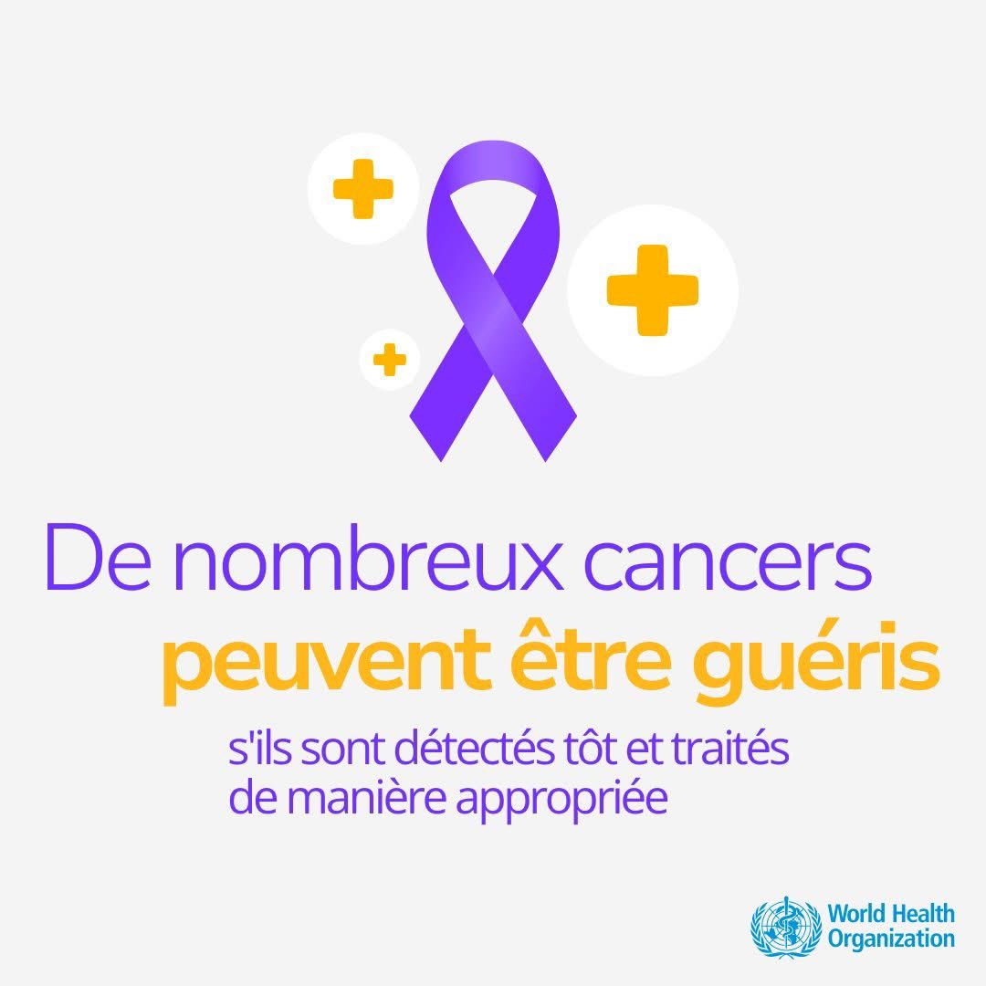 OMSCongo's tweet image. 🎗️ #JournéeMondialeContreLeCancer
Le cancer n’est pas une fatalité.

🔹1 cancer sur 2 peut être évité
🔹Détecté tôt, il peut être guéri

Agissons dès aujourd’hui : stop au tabac 🚭, moins d’alcool, une alimentation saine 🥗 et plus d’activité physique 🏃🏽‍♀️.

#Prevention #Santé