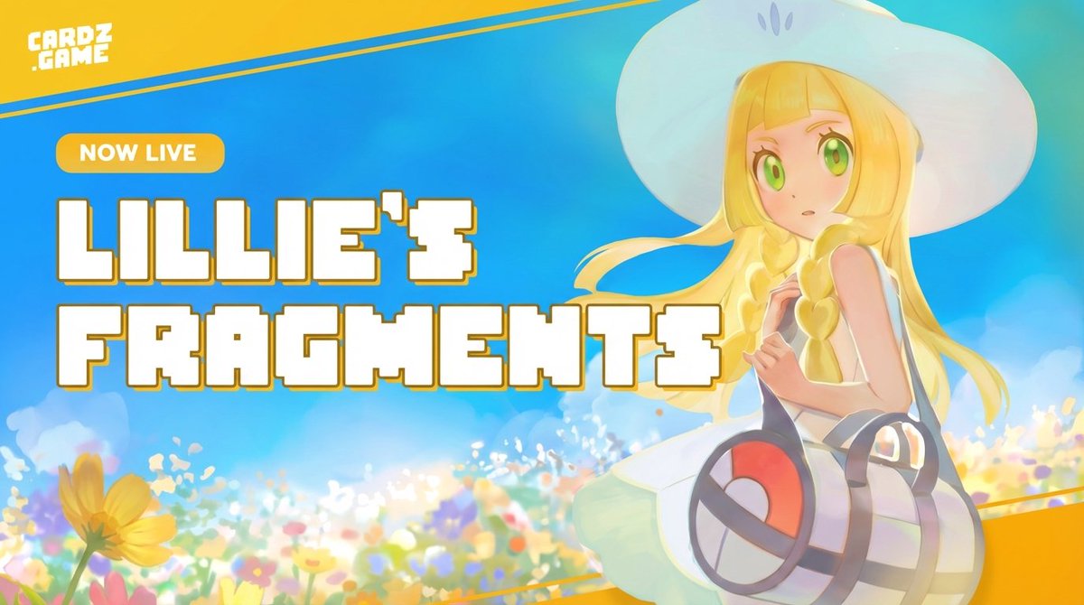 🌸✨ LILLIE'S FRAGMENTS IS NOW LIVE

Golden sunsets. Gentle memories. Lillie's story in every pack.

Collect all 9 of her fragments to collect this SAR gem from Alola.

Start ripping at cardz.game.

Happy Cardz Rippin'! 💛