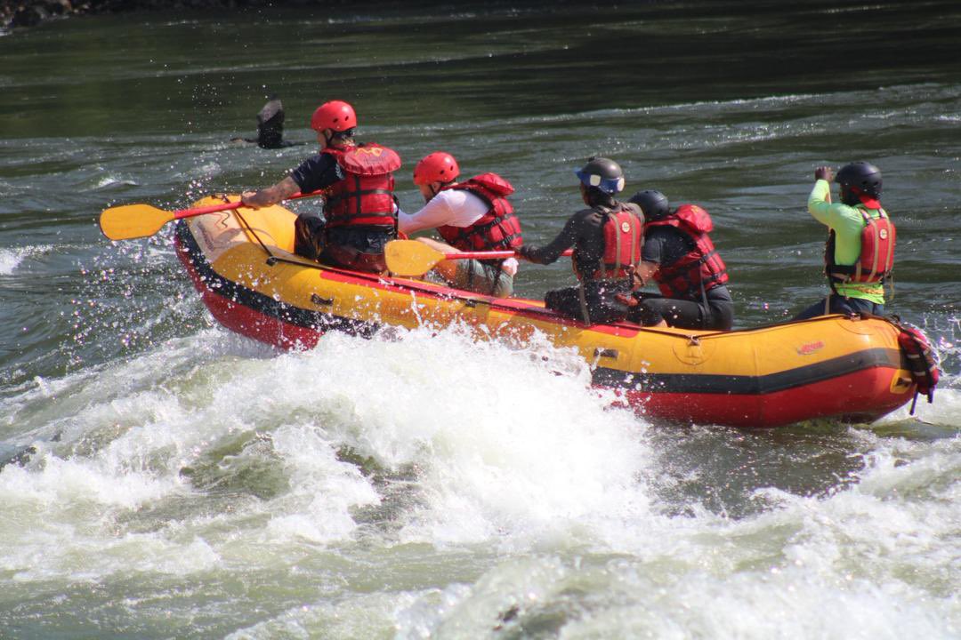 tmurafting's tweet photo. Grade 5 Mid-Weeks. Because "boring" isn't in our vocabulary. Conquer the rapids and show Wednesday who the boss is. #ExploreUganda https://t.co/mJ43SNc7XF