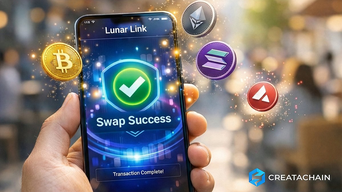 Creata_Chain's tweet image. You can access Lunar Link Testnet directly from the mobile wallet via the built-in DApp browser.
Swap tokens and run cross-chain transactions seamlessly on mobile.

✅ Android &amp;amp; iOS

#CreataChain #Web3 #CryptoWallet #Swap