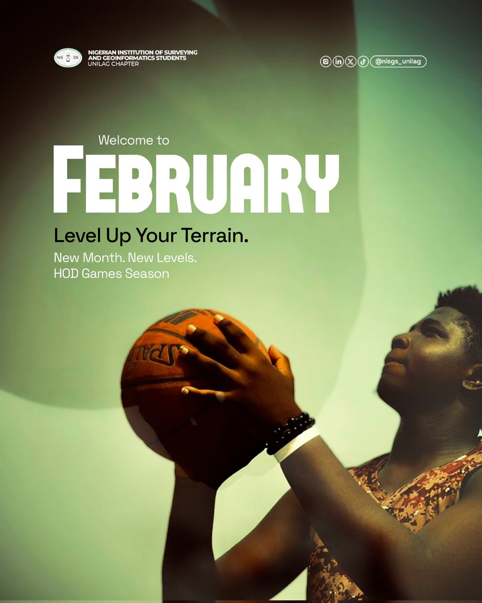 NisgsUnilag's tweet photo. Welcome to February! β€οΈ
A new month, new levels, and a season of love π
As HOD Games season kicks off, itβs time to level up your terrain, bring the energy, and compete with passion ππͺπ½
Let the games (and love) begin!
#SeasonOfLove #FebruaryVibes #HODGames #LevelUpYourTerrain https://t.co/zaikMkyX6S
