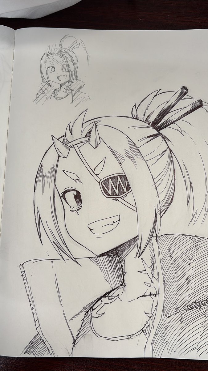 k_miura670's tweet image. 仕事中だけどジョゼの落書き
（簪の向きミスった…）
#コードヴェイン2 
 #CODEVEIN2