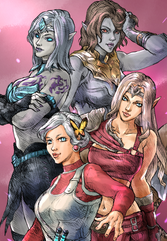 そういえばワタクシ本日が誕生日でした！
この節目に、とまと🍅Tomato　<a href="/Tomato_RUKA_JP/">とまと🍅Tomato</a> 
さんに昔描いて頂いた自機を(3名目は右下のキャラ)
お披露目いたします！
どや～🎉🎉🎉
#ESO_JP