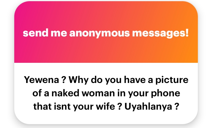Why would i have a naked picture of my wife in my phone? Angihlanyi