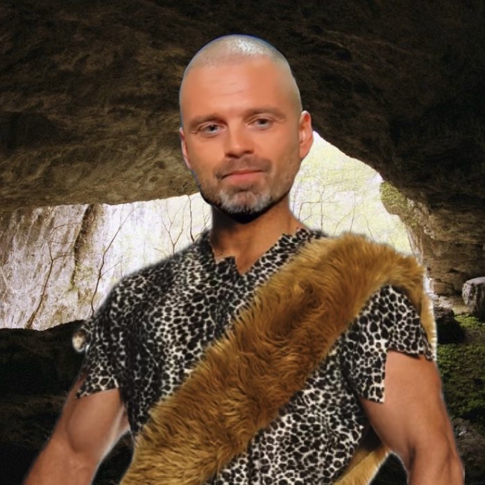 cavemanbuck's tweet photo. there was an incident and bucky is bald now https://t.co/jiaOLRzpbD