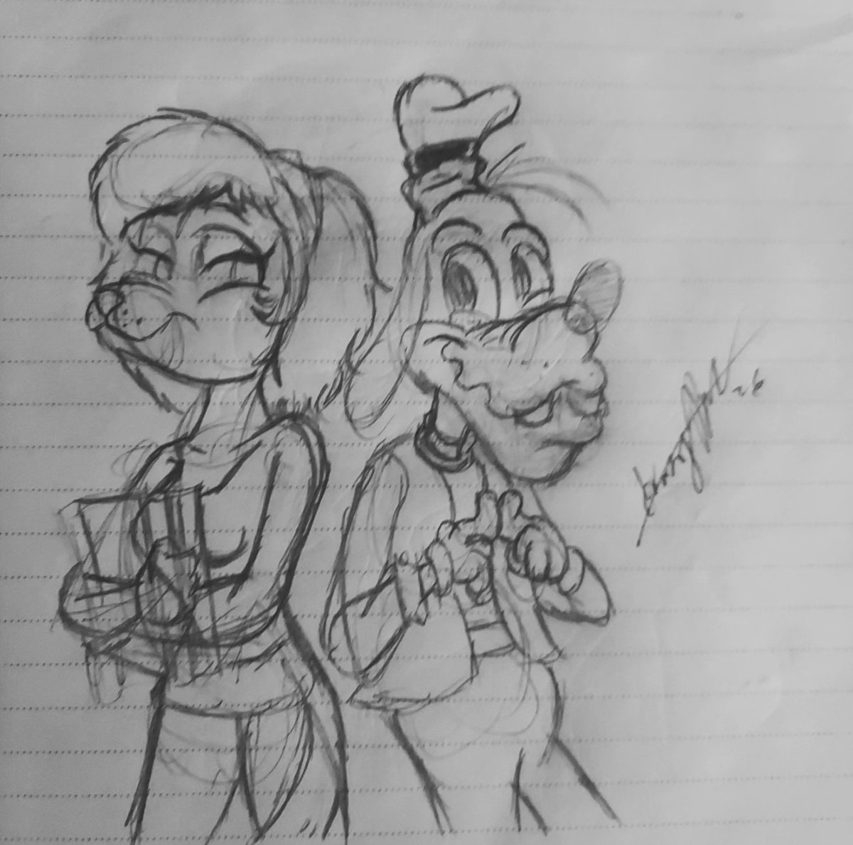"Gosh, it would be sweet if we would hold hands, wouldn't you agree Ms. Sylvia?" - Day 3
Continuing 14 Days of Valentine with my favorite couple &amp; the best thing in An Extremely Goofy Movie! 
©CrazyBA
#art #anextremelygoofymovie #ArtistOnTwitter #goofymovie #artmoots #イラスト