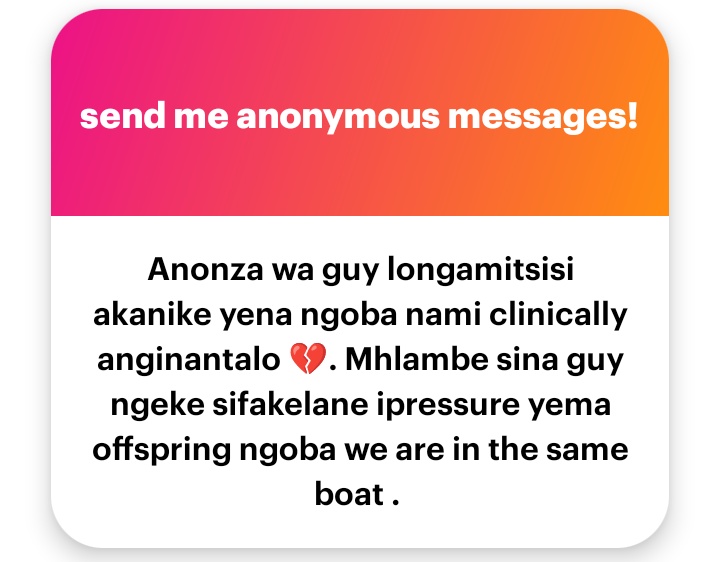 Eish😥😥😥😥 
Ncesi Anonymous.