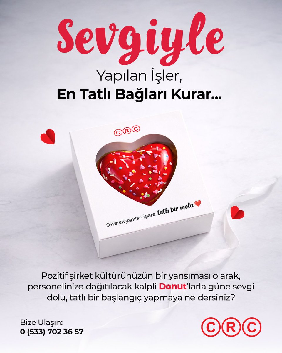 Sevgiyle yapılan işler, en tatlı bağları kurar ❤️
Kalpli donut’larımızla ekibinize küçük ama anlamı büyük bir sürpriz yapın.
Pozitif şirket kültürünüze tatlı bir dokunuş katın. 🍩✨

#TatlıBirMola #ŞirketKültürü #ÇalışanMutluluğu #14Şubat