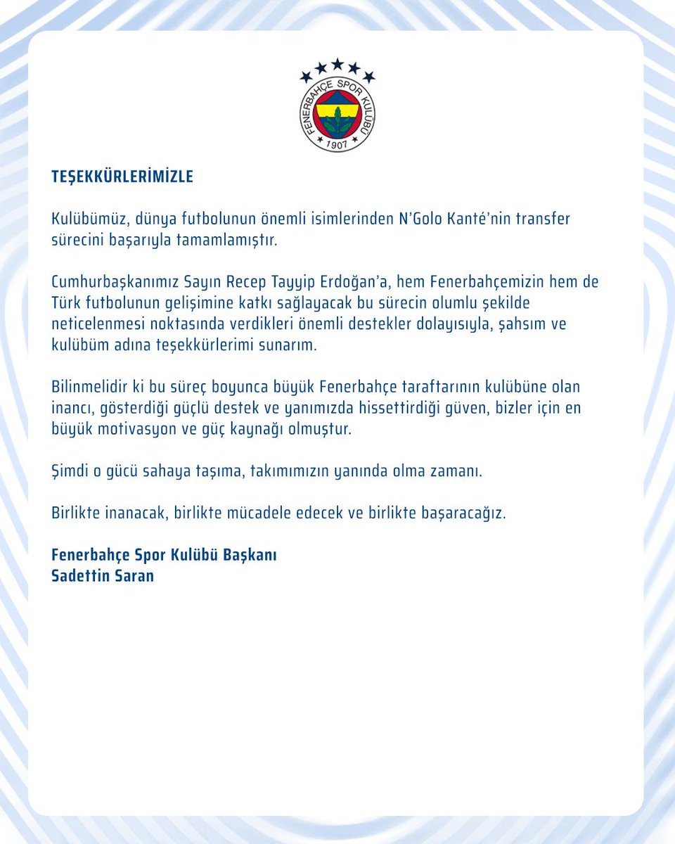 FenerSol1907's tweet image. Kante, öyle mi?
✅ 3 temmuz teşekkürü?
✅ 4 nisan otobüs kursunlanması teşekkürü?
✅ Calınan şampiyonlukların teşekkürü?
✅ Malum takıma hediye edilen arazilerin teşekkürü?
✅ Elaleme bedavaya yapılan statların teşekkürü?
✅ Kapatılan karaborsa soruşturmalarının teşekkürü?
✅ 2…