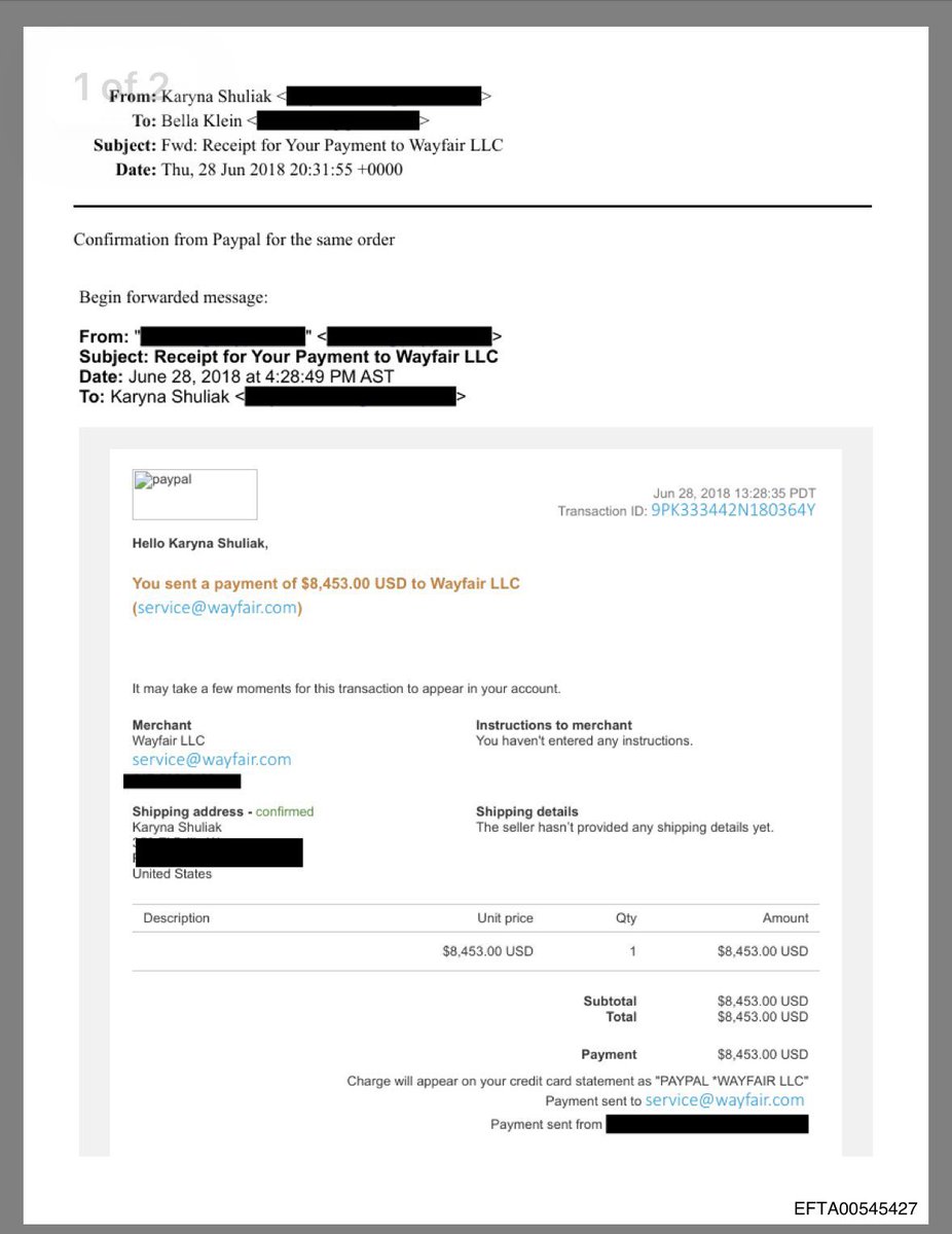 ThinkingOnce's tweet image. Jeffrey Epstein’s assistant bought a single, unlabeled $8,453 dollar item from Wayfair