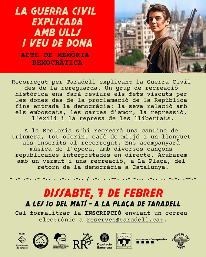 Una caminada històrica recorrerà Taradell per explicar la Guerra Civil des de la mirada de les dones
taradell.com/2026/02/04/cam…