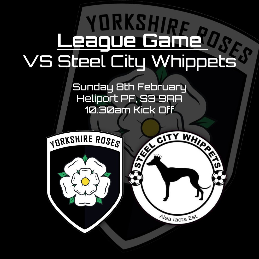 𝗡𝗘𝗫𝗧 𝗠𝗔𝗧𝗖𝗛 | 🆚️ Steel City Whippets

Back in league action sunday, last time we faced off we came out 1 - 0 winners, we know it will be a tough game and a big 3 points on the line.

#UTYR 🔴🟢