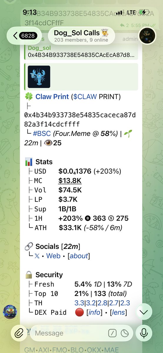 Sol_degen34's tweet image. This is how we play it. Spot early → position → wait. $CLAW PRINT  fits the playbook. @$13.8k MC

Join 👉 t.me/Dog_sol0
CA

0x4b34b933738e54835caceca87d82a3f14cdcffff

#CryptoStrategy #SolanaTrading #MemecoinPlays #EarlySpot #AlphaMoves #DegenTrader