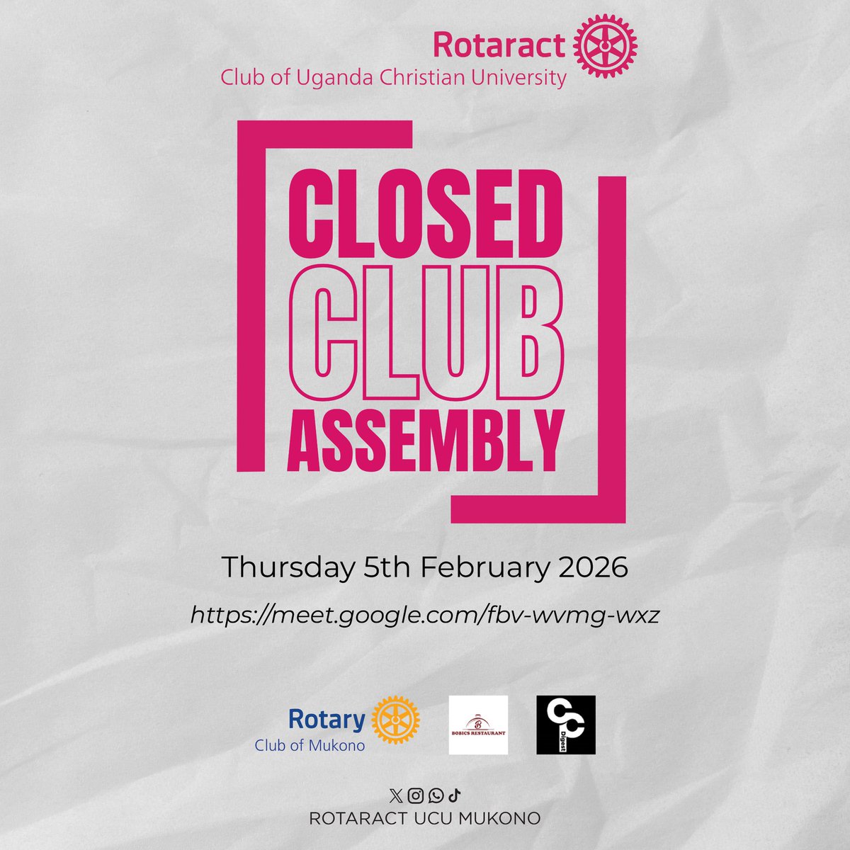 Rotaract Club of Uganda Christian University D9213 tweet media