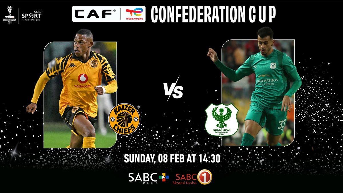 SABC_Sport's tweet photo. #TotalEnergiesCAFCC 🏆⚽ |
Kaizer Chiefs 🟡⚫️ vs Al Masry 🟢
📅 Sun, 08 Feb |
⏰ 14:30
📺 SABC 1
📲 Stream on https://t.co/26PdrPrnVE | 🚀 Download the app now and never miss a moment of the action!!
#SABCSport #KaizerChiefs #AlMasry https://t.co/5KHd1qMvzH