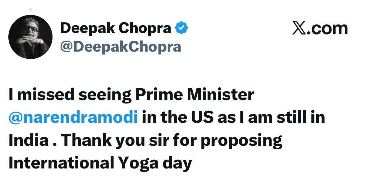 No wonder Deepak was a fan of Prime Minister Narendra Modi