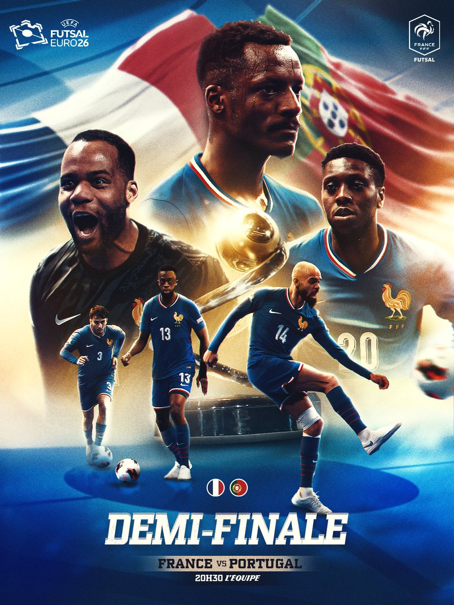 𝗝𝗢𝗨𝗥 𝗗𝗘 𝗗𝗘𝗠𝗜-𝗙𝗜𝗡𝗔𝗟𝗘 🏆🇫🇷🇵🇹

Rendez-vous avec l’histoire pour nos Bleus face au double tenant du titre 💥💪

🔥 Une finale à aller chercher 🔥
⏰ 20h30 | 📺 <a href="/lachainelequipe/">la chaine L'Équipe</a>