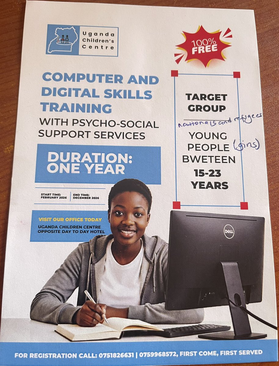 We are partnering with Uganda Children’s Centre to equip young women with digital skills for decent employment opportunities. Interested young women can reach out through the numbers on the sticker.
<a href="/PlanAULiaison/">Plan International African Union LO</a> <a href="/SheLeadsGAN/">She Leads Advocacy Network</a> <a href="/mercyakim2/">Nakandi Mercy</a> <a href="/SDGsAfricaPSG/">SDGs Africa</a> <a href="/FemnetProg/">FEMNET</a>