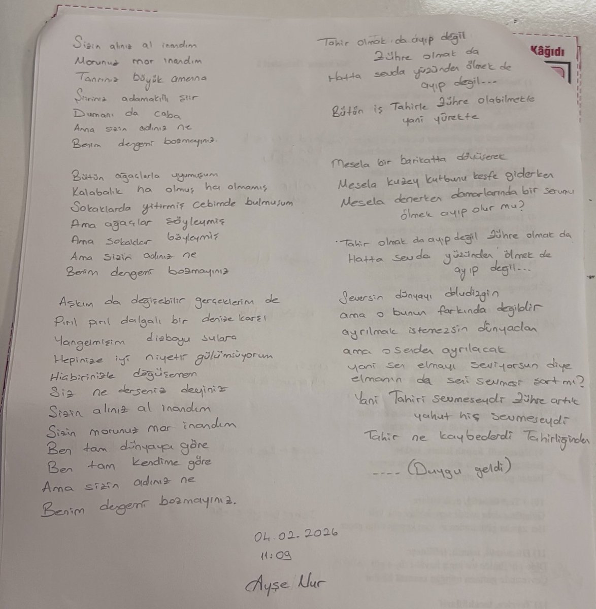 DuyguLbuga's tweet photo. Notlarımın arkasına güzel şiirler bırakan canım canım ❤️🥰🍀 https://t.co/1GocbCuJGb