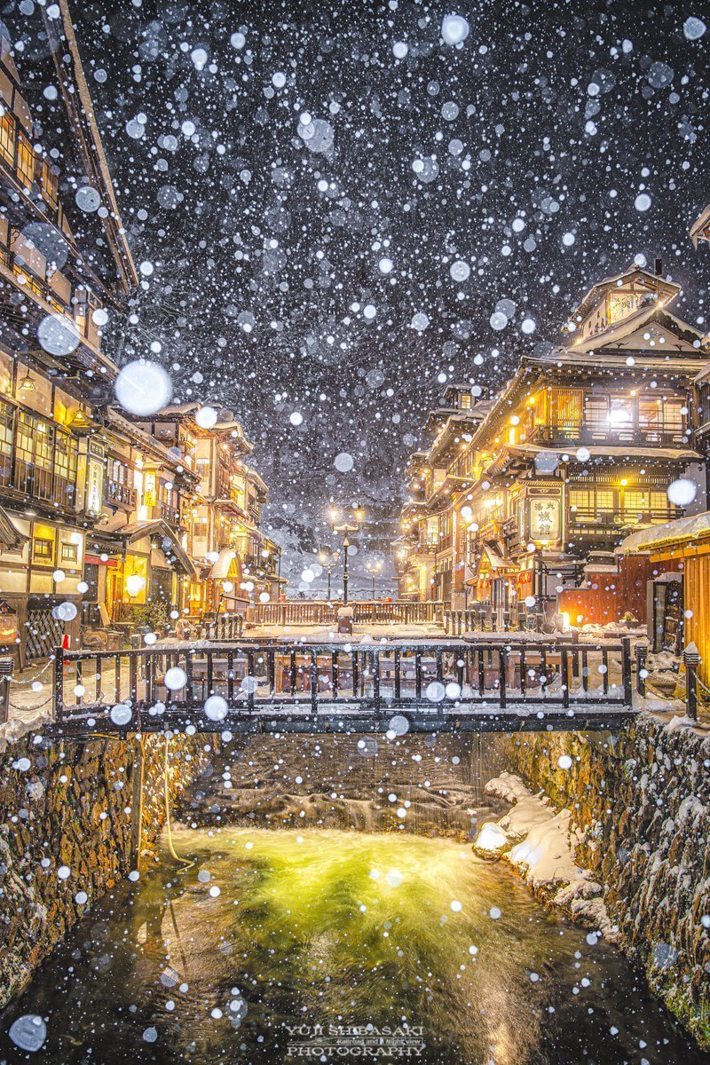 Yuji_48's tweet image. 雪降る銀山温泉の大正浪漫物語