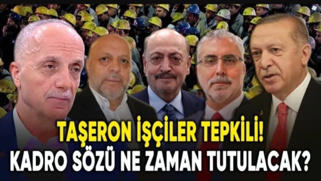 <a href="/Okay61446944/">Okay</a> <a href="/turkiskonf/">TÜRK-İŞ</a> <a href="/Akparti/">AK Parti</a> <a href="/RTErdogan/">Recep Tayyip Erdoğan</a> <a href="/tcbestepe/">T.C. Cumhurbaşkanlığı</a> <a href="/akbasogluemin/">Av. M.Emin AKBAŞOĞLU 🇹🇷</a> <a href="/avabdullahguler/">Abdullah Güler</a> <a href="/leylasahinusta/">Dr. Leyla Şahin Usta 🇹🇷</a> <a href="/Yenisehirlioglu/">Bahadır Yenişehirlioğlu</a> <a href="/_cevdetyilmaz/">Cevdet Yılmaz</a> <a href="/RTEdijital/">Erdoğan Dijital Medya</a> <a href="/AKPartiTBMMGrup/">TBMM AK Parti Grup Başkanlığı</a> <a href="/AkpartiAnkara/">AK Parti Ankara</a> <a href="/HaberturkTV/">Habertürk TV</a> <a href="/nowhaber/">NOW HABER</a> Taşeron kalan işçilere sözünüzü tutmadınız!
Artık yeter. 
<a href="/vedatbilgn/">Vedat Bilgin</a> <a href="/isikhanvedat/">Prof. Dr. Vedat Işıkhan</a> <a href="/akbasogluemin/">Av. M.Emin AKBAŞOĞLU 🇹🇷</a> <a href="/RTErdogan/">Recep Tayyip Erdoğan</a> <a href="/turkiskonf/">TÜRK-İŞ</a> <a href="/hakiskonf/">HAKİŞ KONFEDERASYONU</a>