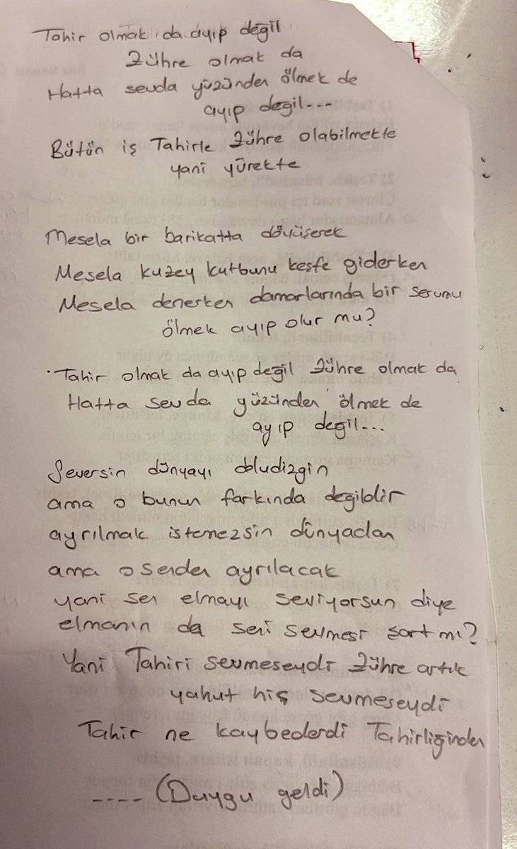 DuyguLbuga's tweet photo. Pekî ya en sevdiğim şiirlerden birini seçip yazması ❤️🌼 https://t.co/uJiPVaUj3Q