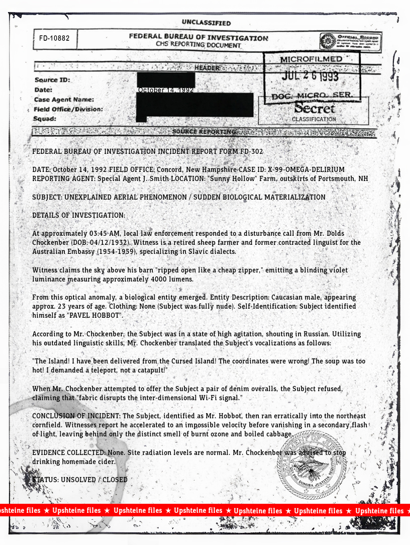 drhobbot's tweet photo. You can find anything in the files published by the US Department of Justice. including himself. #EpsteinFiles, #XFiles https://t.co/gQDrRgzV1p