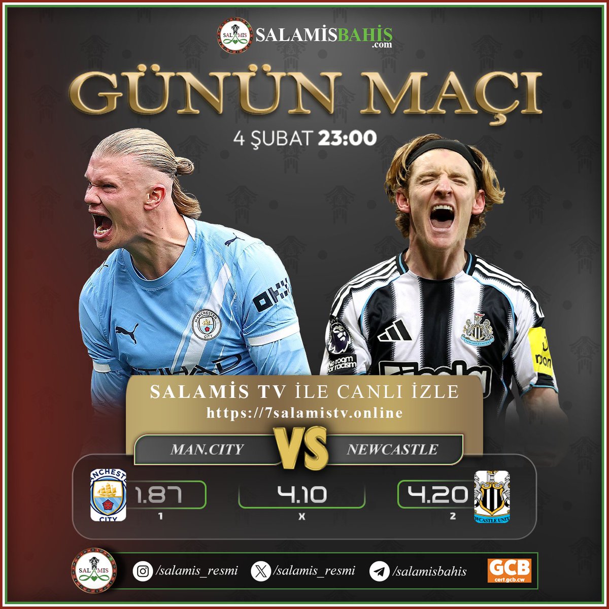 salamis_resmi's tweet image. 📣 #Lig Kupası Günün maçı 👇

🚀 %100 Spor Hoşgeldin Bonusu!
⭐️ %25 Anlık Casino Discount Bonusu!
📺 SalamisTV ile Canlı İzleme İmkanı!

🔗Güncel Giriş Adresimiz: 
salamisbahis549.com

#Man.City #Newcastle #bahis  #gununmaci #salamisbahis #spor #futbol #mac #kazan #para #şans