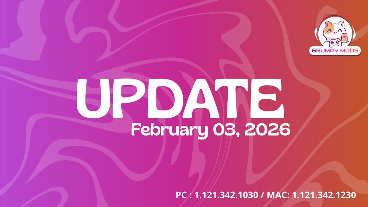 GrumpyMods's tweet image. 🎉Great news!
All my mods are 100% compatible with the 1.121.342 update, no re-download needed👍

↪ Info: patreon.com/posts/65084376
Happy Gaming ! 💖

@KELVINCITYFR @MaiaGame_FR