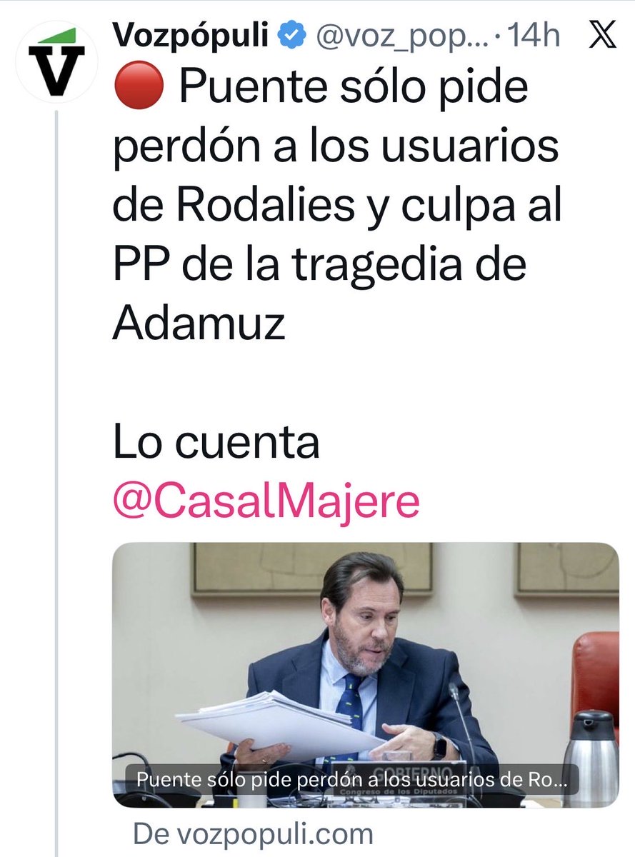 Alguien pensaba que Óscar Puente iba a asumir responsabilidades?
Pues no!