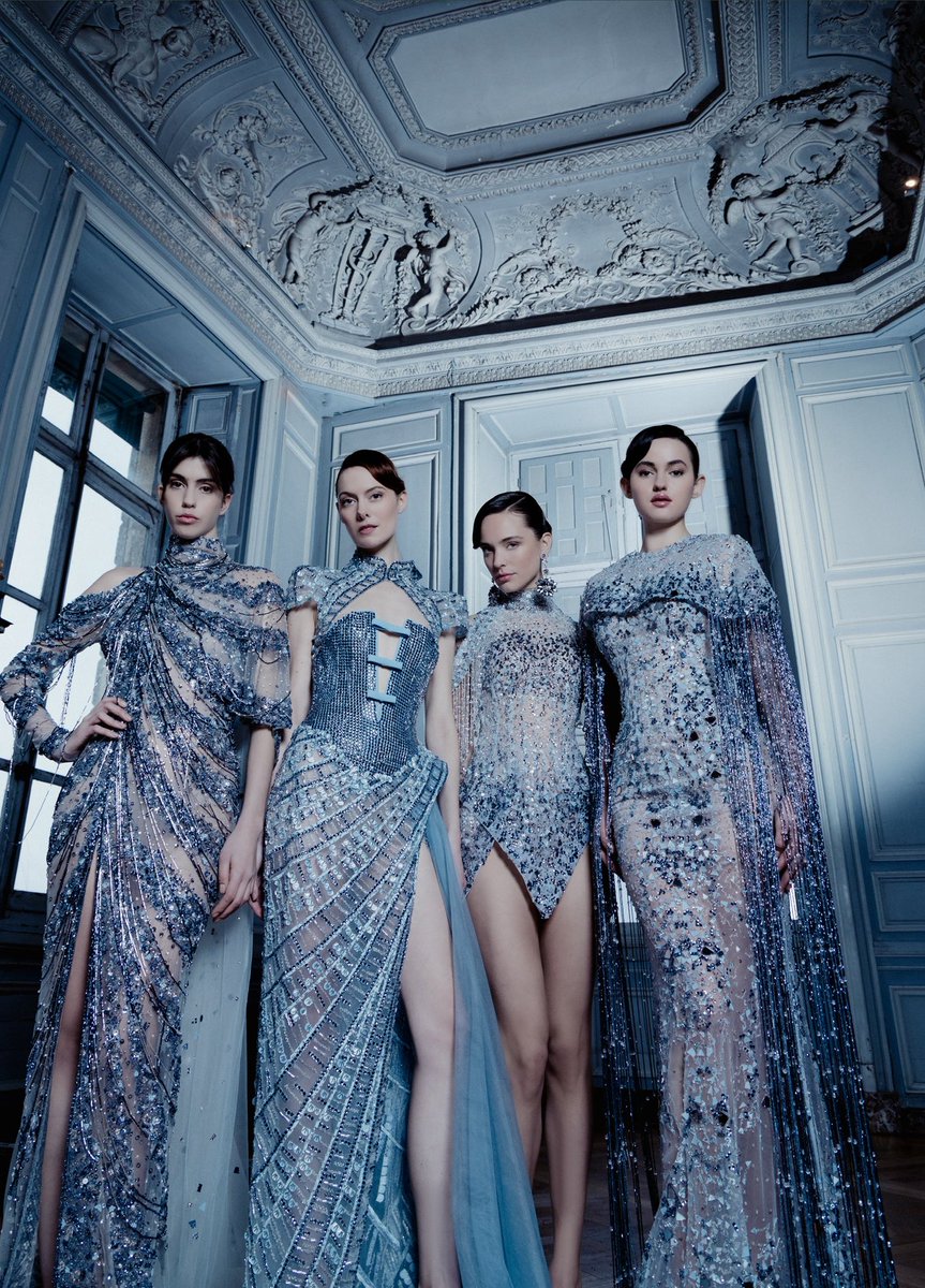 A garden of silhouettes in full bloom.

#Majesty
#ZiadNakad
#ZiadNakadCouture #SS2026 
#ParisFashionWeek