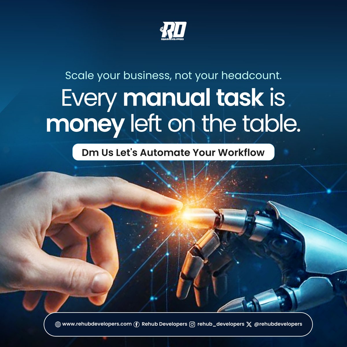 rehubdevelopers's tweet photo. Workflow automation helps you save time, reduce errors, and scale without hiring more staff.

DM us to automate your business operations and grow smarter.

#BusinessAutomation #WorkflowAutomation #DigitalTransformation #BusinessGrowth #ProcessAutomation #SoftwareSolutions https://t.co/wFqKP8iPi7