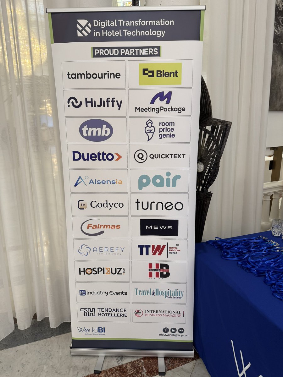 tmbsystems's tweet photo. Proud to be a sponsor of Digital Transformation in Hotel Technology event this week #DTHT2026 https://t.co/hNS3T3QdSb