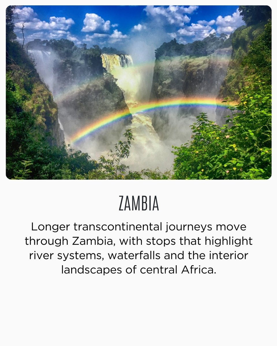 AfricanTravelCo's tweet photo. Rovos Rail routes reveal Africa slowly, across borders and landscapes.

→ Add this journey to your travel wishlist

#rovosrail #southernafrica #travelwithatc #africantravelconcept #atc https://t.co/pru5Kxklsu