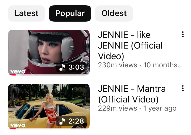 jenscharisma's tweet image. like jennie surpassed mantra and it’s now the most viewed video on her youtube channel